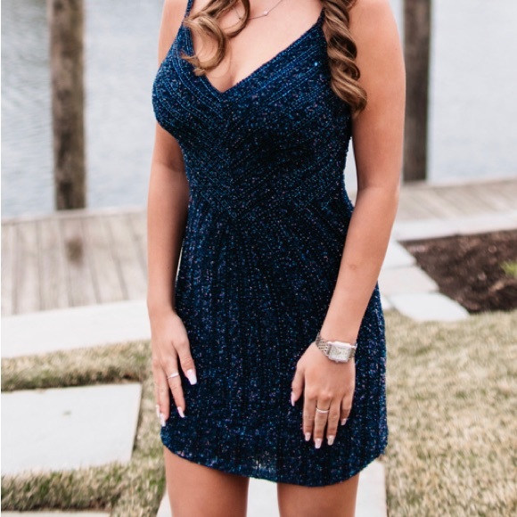 Beautiful beaded cocktail dress purchased at Omnibus in Babylon. - Picture 1 of 3